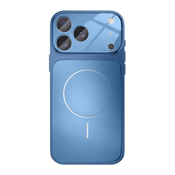Frosted Glass MagSafe Phone Case - Titanium Blue