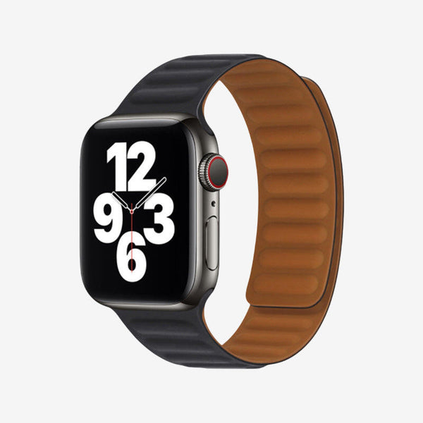 Apple Watch Leather Link Magnetic Strap - Black
