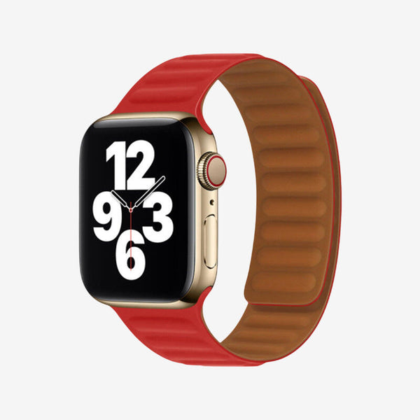 Apple Watch Leather Link Magnetic Strap - Red