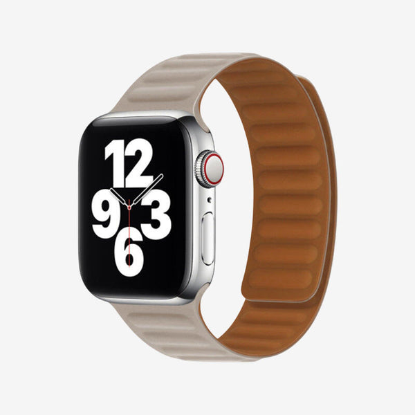 Apple Watch Leather Link Magnetic Strap - Khaki