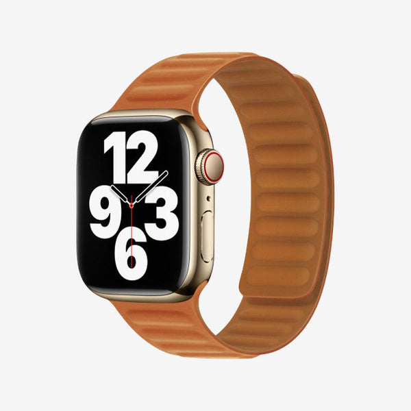 Apple Watch Leather Link Magnetic Strap - Golden Brown