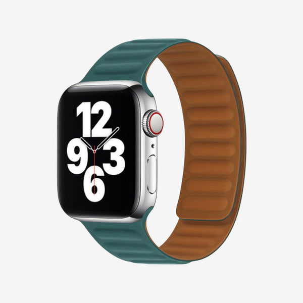 Apple Watch Leather Link Magnetic Strap - Malachite Green