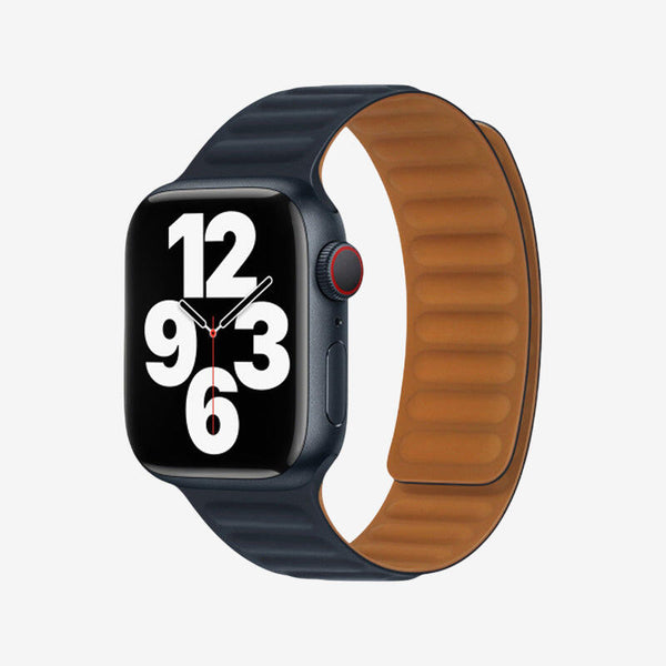 Apple Watch Leather Link Magnetic Strap - Midnight Black
