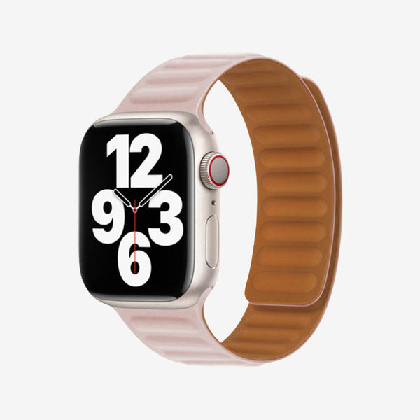 Apple Watch Leather Link Magnetic Strap - Sand Pink