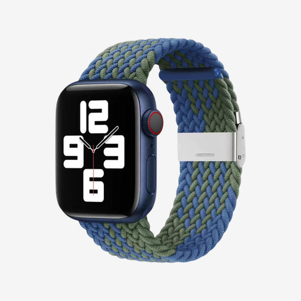 Apple Watch Nylon Braided Strap - Z Pattern Blue Green