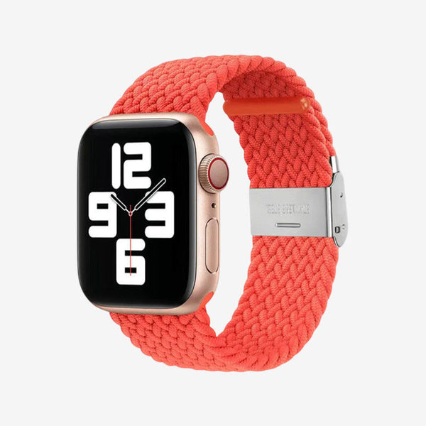 Apple Watch Nylon Braided Strap - Orange Red