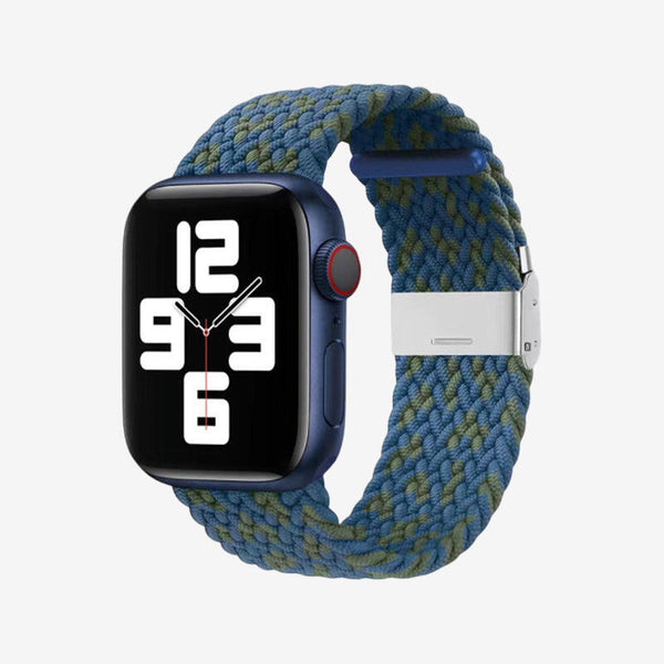 Apple Watch Nylon Braided Strap - W Pattern Blue Green
