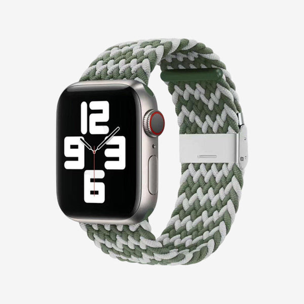 Apple Watch Nylon Braided Strap - W Pattern Green Gray