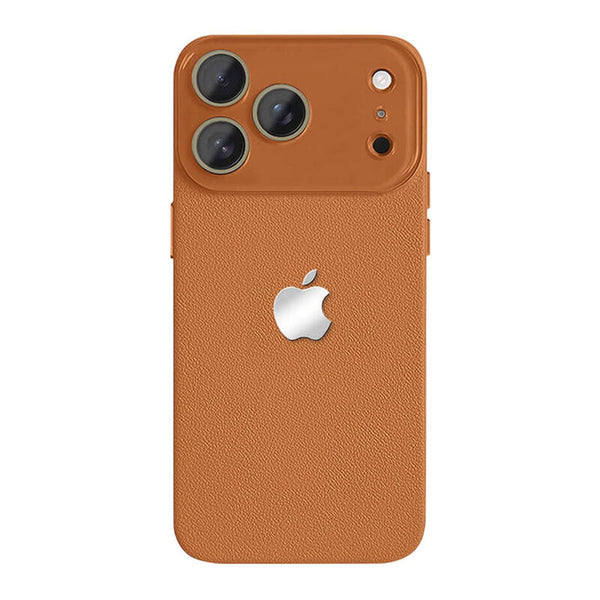 Lychee Texture Leather Phone Case - Brown
