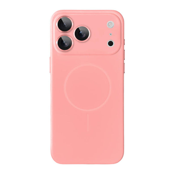 Simple Liquid Silicone MagSafe Phone Case - Rose Red